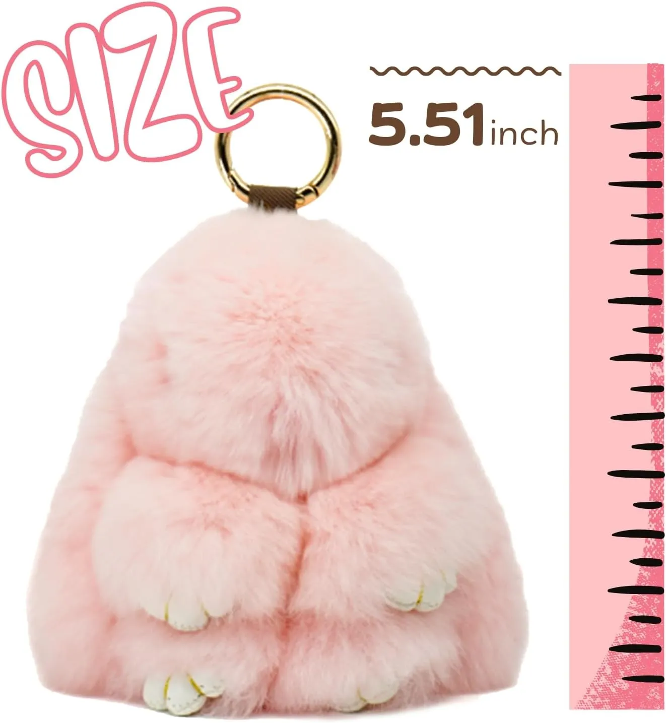 Bunny Keychain with Tin – 5.8" Handmade Plush Bag Charm, 16 Colors – Cute Graduation Gift & Summer Travel Accessory