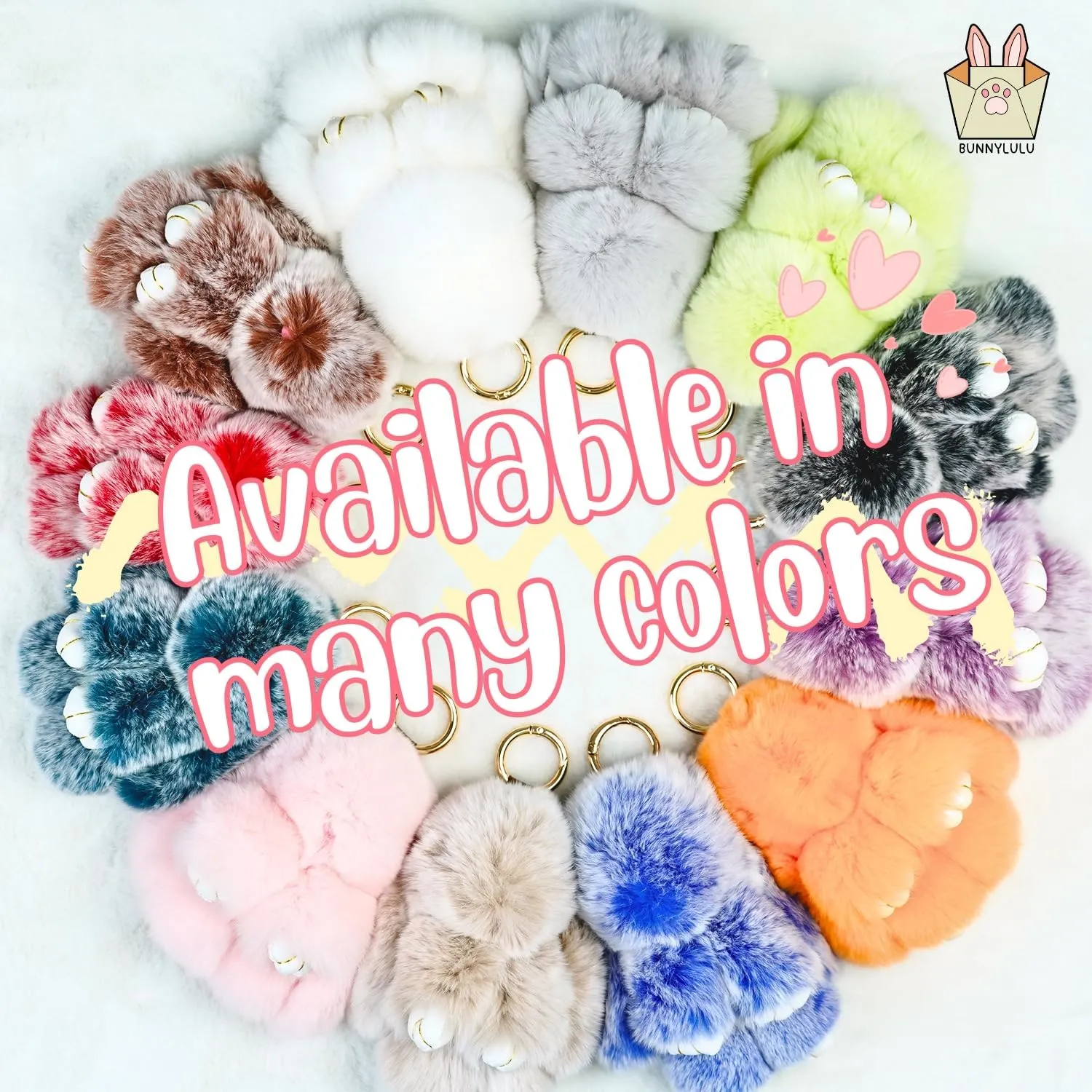 Bunny Keychain with Tin – 5.8" Handmade Plush Bag Charm, 16 Colors – Cute Graduation Gift & Summer Travel Accessory