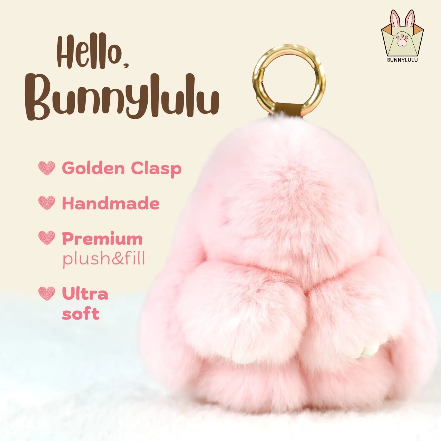 Bunny Keychain with Tin – 5.8" Handmade Plush Bag Charm, 16 Colors – Cute Graduation Gift & Summer Travel Accessory