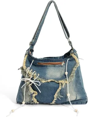 Casual Women Shoulder Bag Denim Crossbody Handbag High Capacity Female Messenger Purse Bags