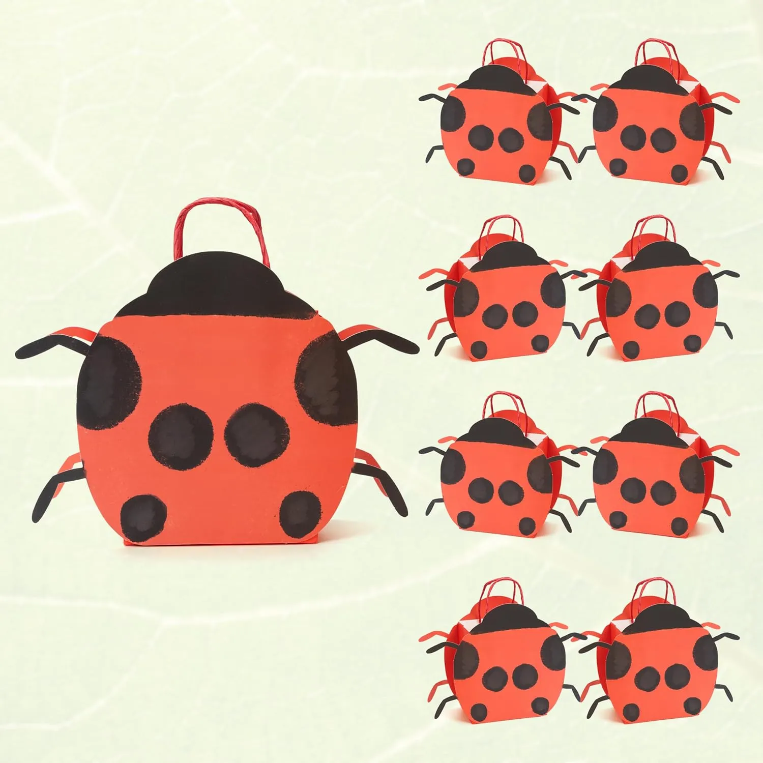 Cheerland Ladybug Party Favor Gift Bags for Pastel Garden Woodland Theme Birthday Baby Shower Celebrations Spring Picnic Treat Candy Supplies and Decorations (Pack of 8)