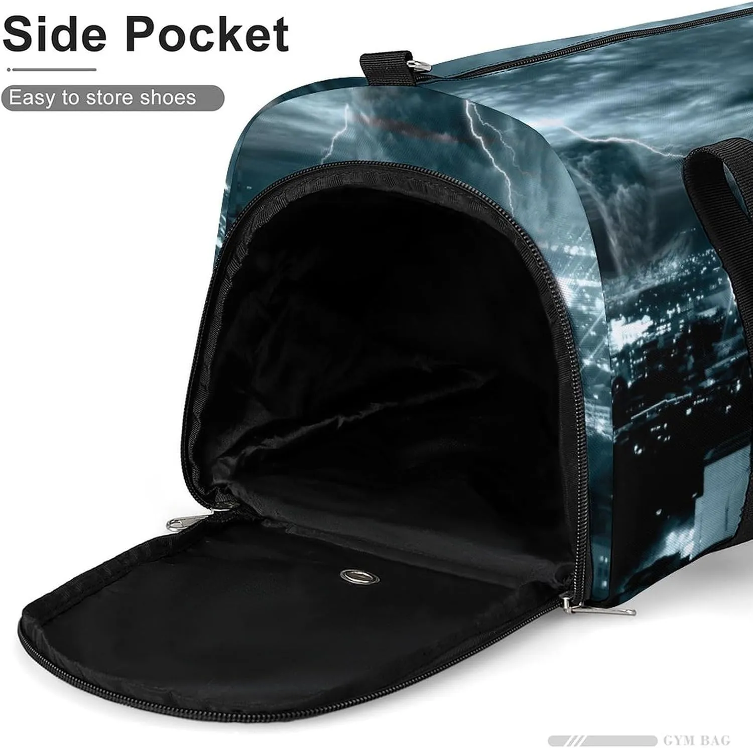 Chicago City Tornado Storm Weather Pattern A Fitness Bag with Large Storage Space Is Suitable for Portable Outdoor Use