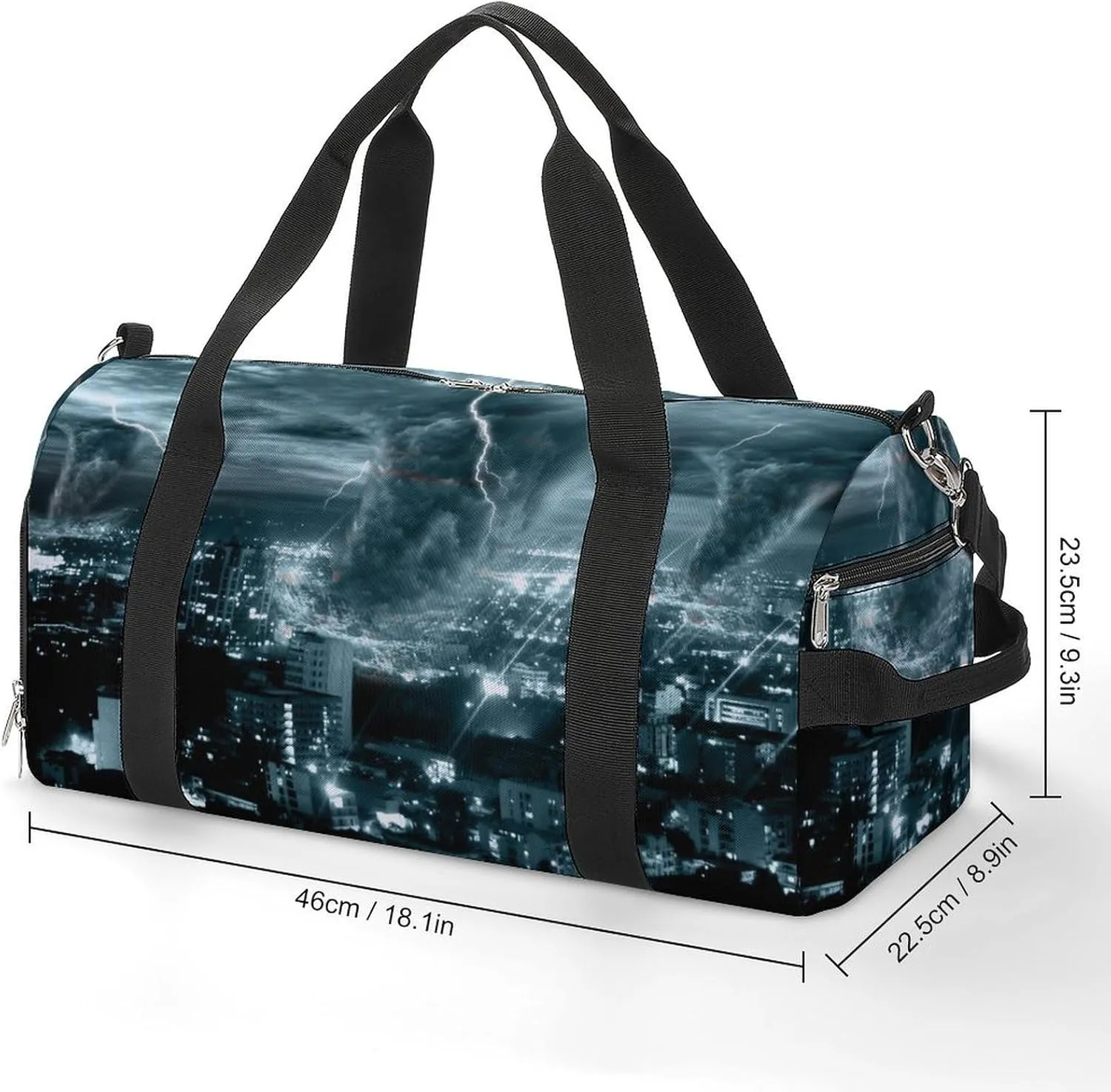 Chicago City Tornado Storm Weather Pattern A Fitness Bag with Large Storage Space Is Suitable for Portable Outdoor Use