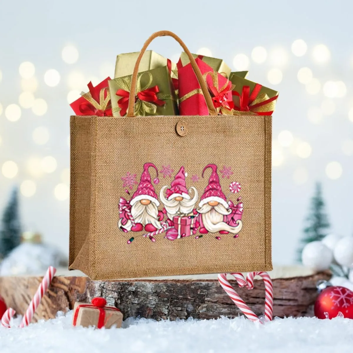 Christmas Gift Bags Reusable Large Weaving Beach Travel Tote Straw Bag for Women