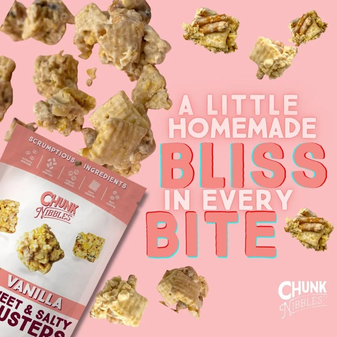 Chunk Nibbles Snack Clusters | Vanilla (Original) Flavor Bite-Size Clusters | 4.25oz (Pack of 3)