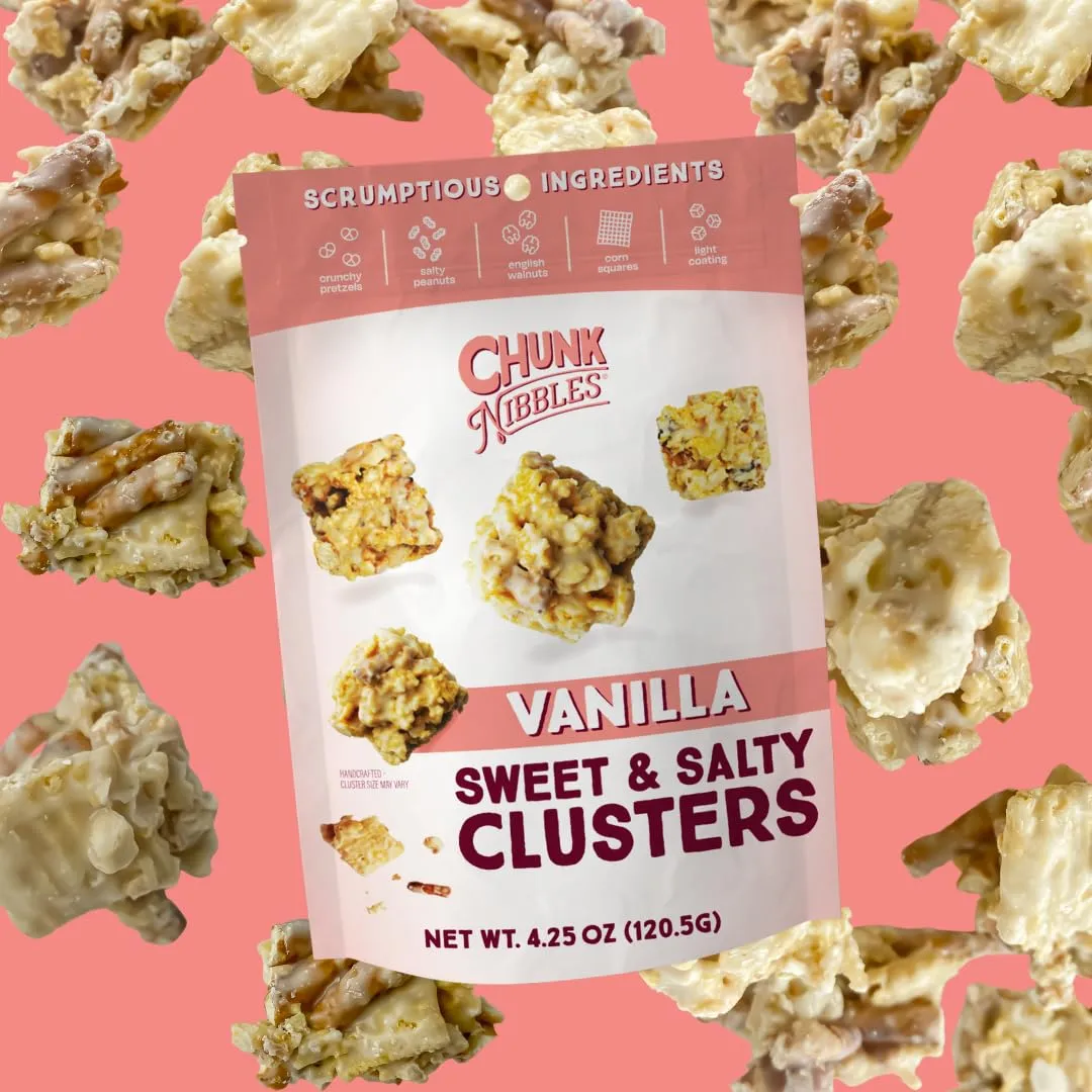 Chunk Nibbles Snack Clusters | Vanilla (Original) Flavor Bite-Size Clusters | 4.25oz (Pack of 3)