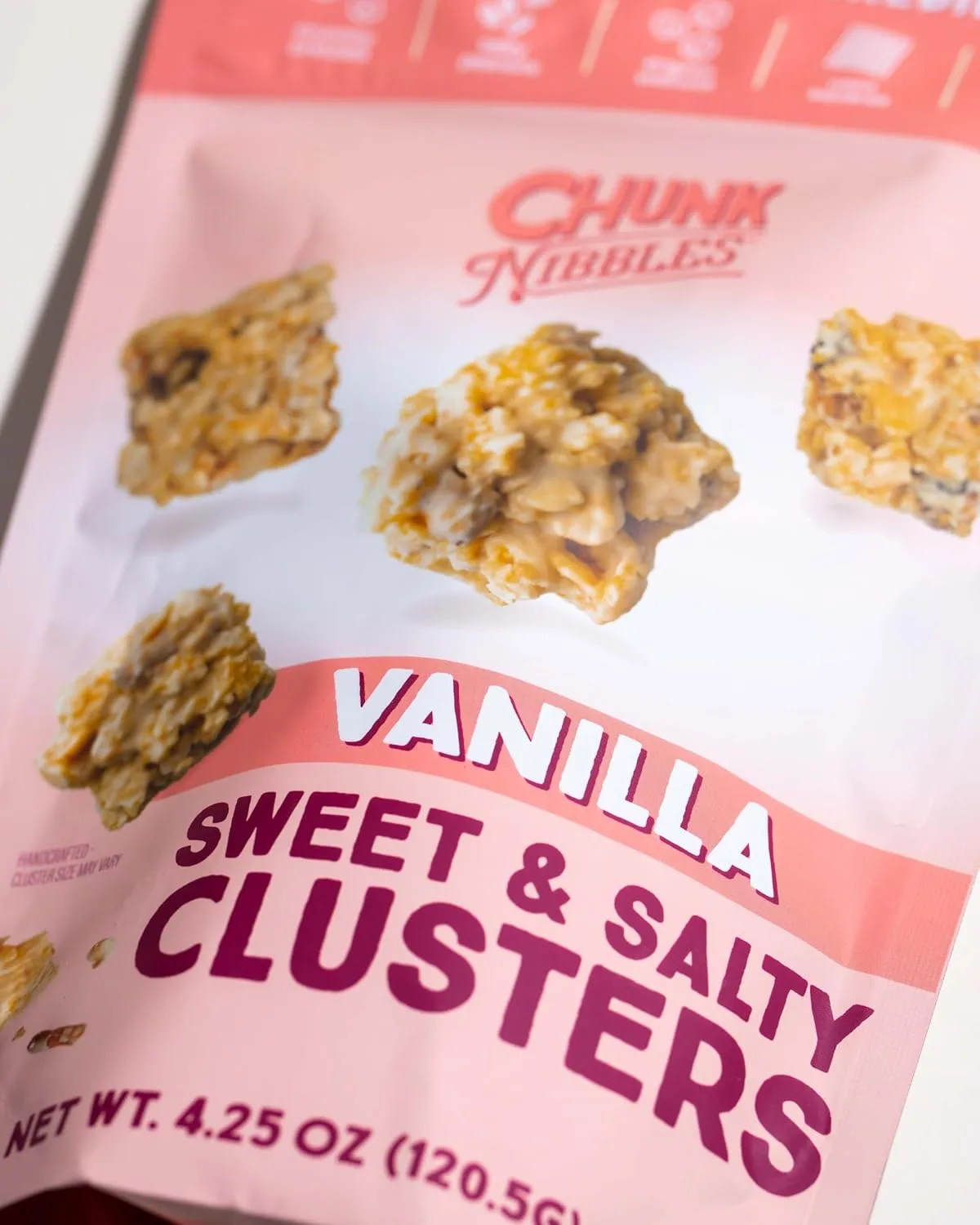 Chunk Nibbles Snack Clusters | Vanilla (Original) Flavor Bite-Size Clusters | 4.25oz (Pack of 3)