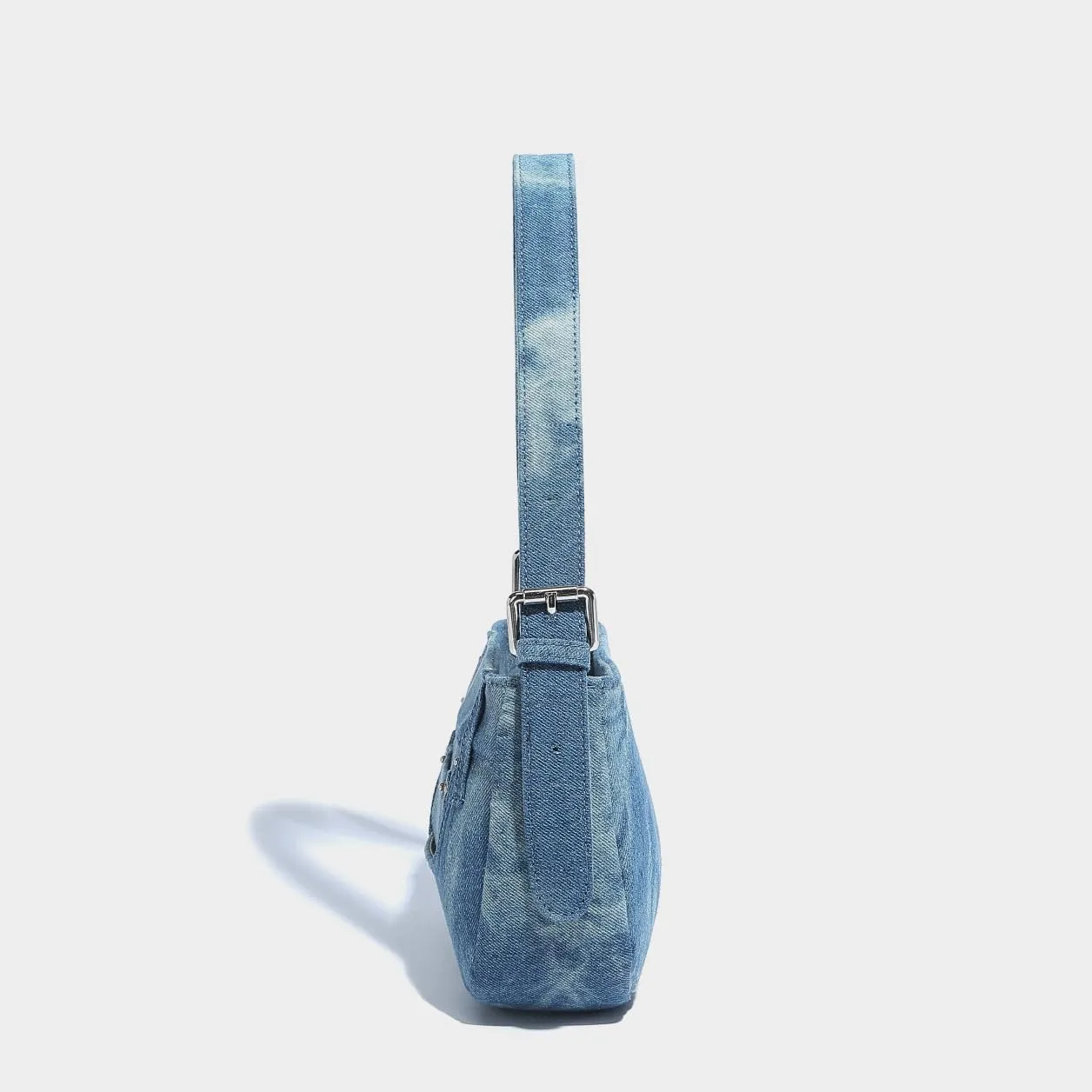 Classic Blue Denim Jeans Pants Purse Underarm Satchel Handbag For Women, New Ladies Fashion Shoulder Bags