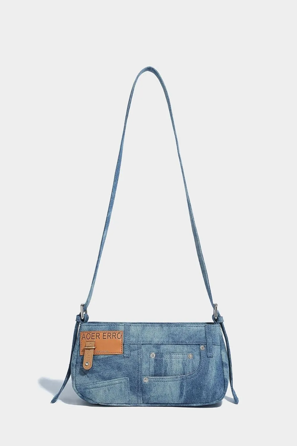 Classic Blue Denim Jeans Pants Purse Underarm Satchel Handbag For Women, New Ladies Fashion Shoulder Bags