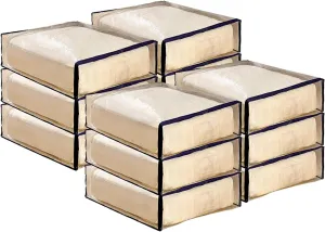 Clear Vinyl Zippered Storage Bags with Handle 15x18x6 Inch Pack of 12 for Blanket, Linen, Sweater, Bed Sheet, Quilt, Clothes, Pillow, Comforter, Foldable