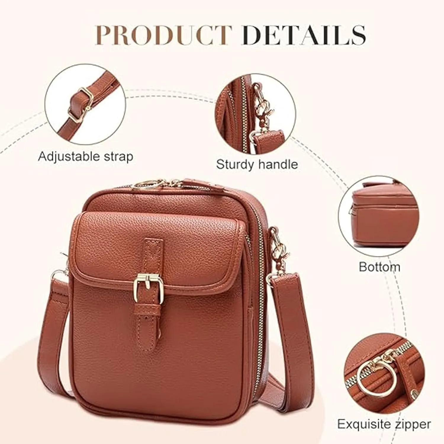 Collaboraten1 Crossbody Leather Bag, Crossbody Leather Bag, 2025 New Vintage Petal Bucket Handbag