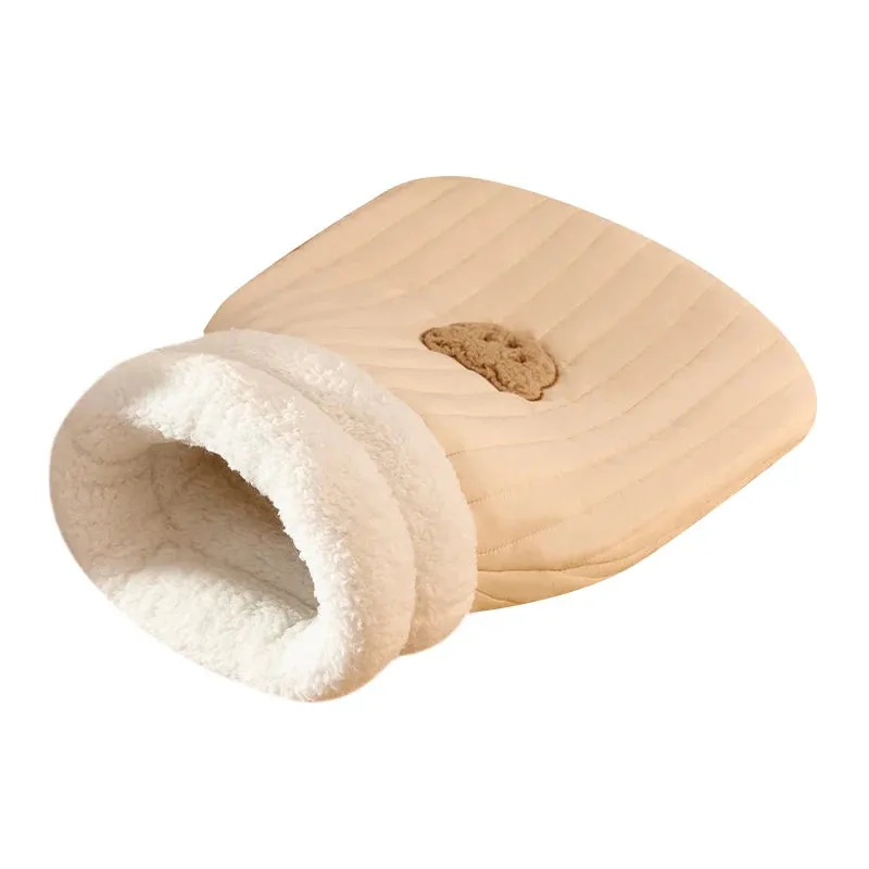 Cozy Kawaii Cat Tunnel Nest 🐾💖 Soft Plush Sleeping Bag for Purr-fect Snuggles! 💤🐱