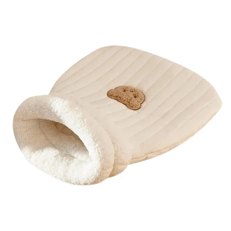 Cozy Kawaii Cat Tunnel Nest 🐾💖 Soft Plush Sleeping Bag for Purr-fect Snuggles! 💤🐱