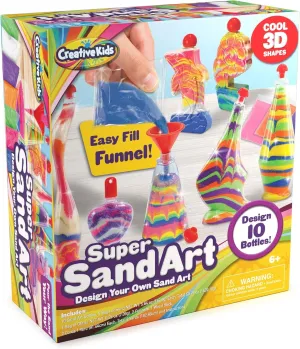 Creative Kids Sand Art Activity Kit for Kids-10 Sand Art Bottles &10 Colored Cool Sand Bags Glitter Sand-Create Your Own Sand Art-DIY Arts & Crafts Gifts for Kids Boys Girls Age 6  Packaging May Vary