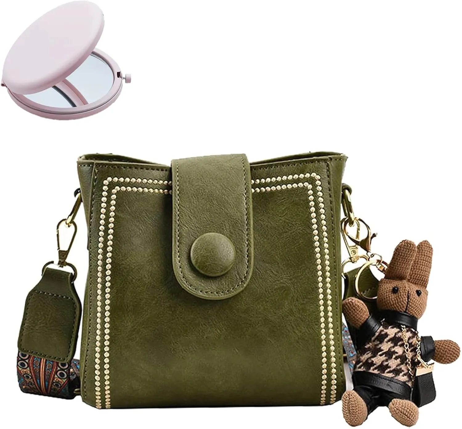 Crossbody Bags for Women Vintage Fashion Bag With Adjustable Wide Shoulder Strap, Vintage Retro Small Water Bucket Bag