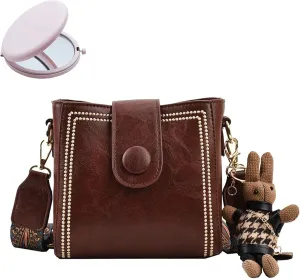 Crossbody Bags for Women Vintage Fashion Bag With Adjustable Wide Shoulder Strap, Vintage Retro Small Water Bucket Bag