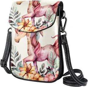 Crossbody Bags for Women,Crossbody Bag Men,Small Sling Bag,Colored Flower Bush Unicorn,Crossbody Purse