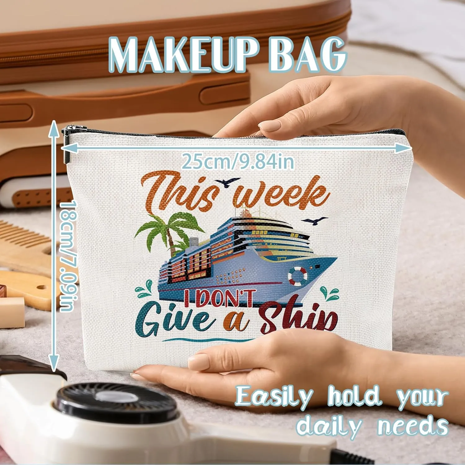 Cruise Essential Gifts for Women - 6 Pcs Waterproof Cruise Gift Exchange Ideas Cosmetic Bag, Life Is Better Cruise Gifts Alaska Cruise Essentials for Women, Cruise Essentials 2025 Women