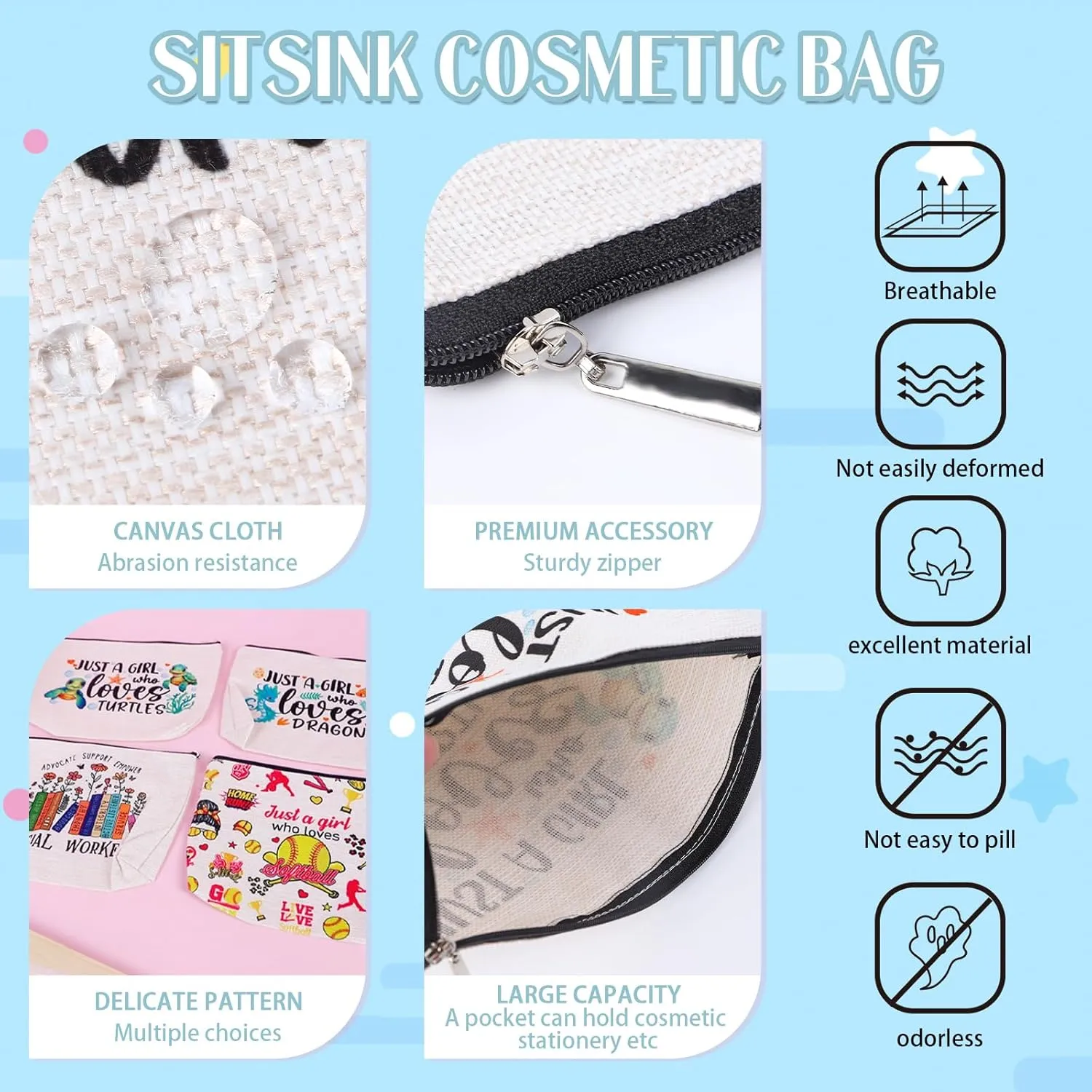 Cruise Essential Gifts for Women - 6 Pcs Waterproof Cruise Gift Exchange Ideas Cosmetic Bag, Life Is Better Cruise Gifts Alaska Cruise Essentials for Women, Cruise Essentials 2025 Women