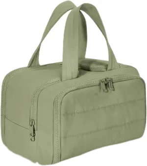 Curetoaway Travel Cosmetic Bag, Cureaway Large Capacity Wide-Open Travels Cosmetic Bag, Compact Travel Toiletry Bags, with 4 Compartments and Dry-Wet Separation (Green)
