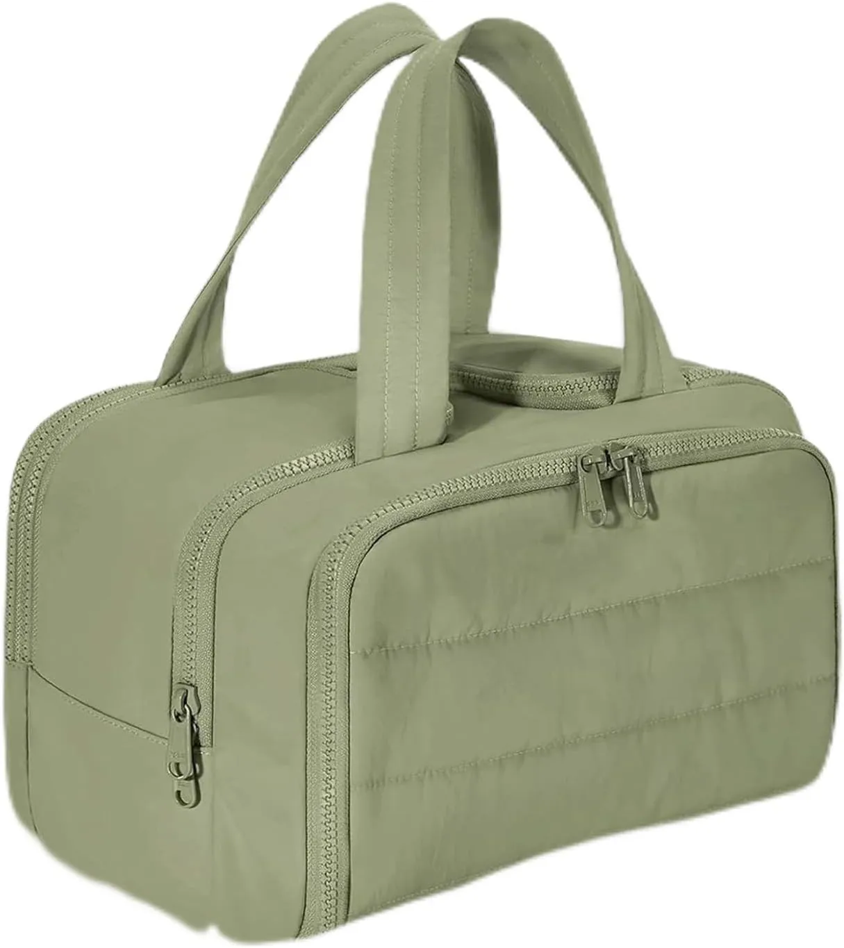 Curetoaway Travel Cosmetic Bag, Cureaway Large Capacity Wide-Open Travels Cosmetic Bag, Compact Travel Toiletry Bags, with 4 Compartments and Dry-Wet Separation (Green)