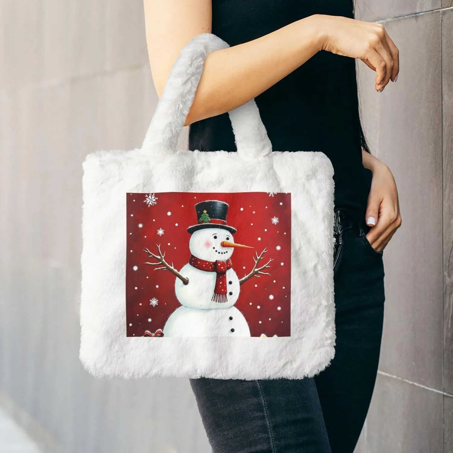 Cute Fuzzy Purse Fluffy Shoulder Bag Plush Furry Tote Bag Aesthetic Purse