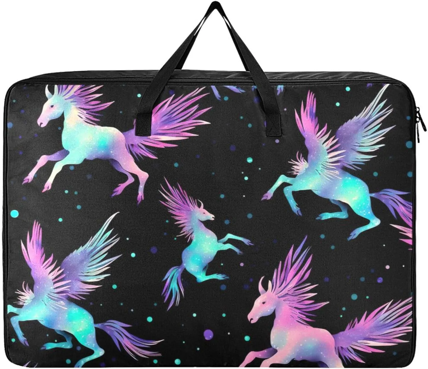 Cute Horses Storage Bag, 27.5x19.7x11 In, Collapsible Moving Bags Zippered Storage Bags for Moving Essential