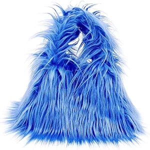 Cute Monster Plush Bag for Girls Furry Purse Handbags for Women Y2K Fluffy Fuzzy Bag Tote Bag for Autumn Winter