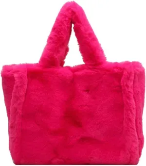 Cute Plush Furry Shoulder Bag Winter Faux Fur Soft Fuzzy Large Hobo Handbag Purse Fluffy Tote Bag for Women