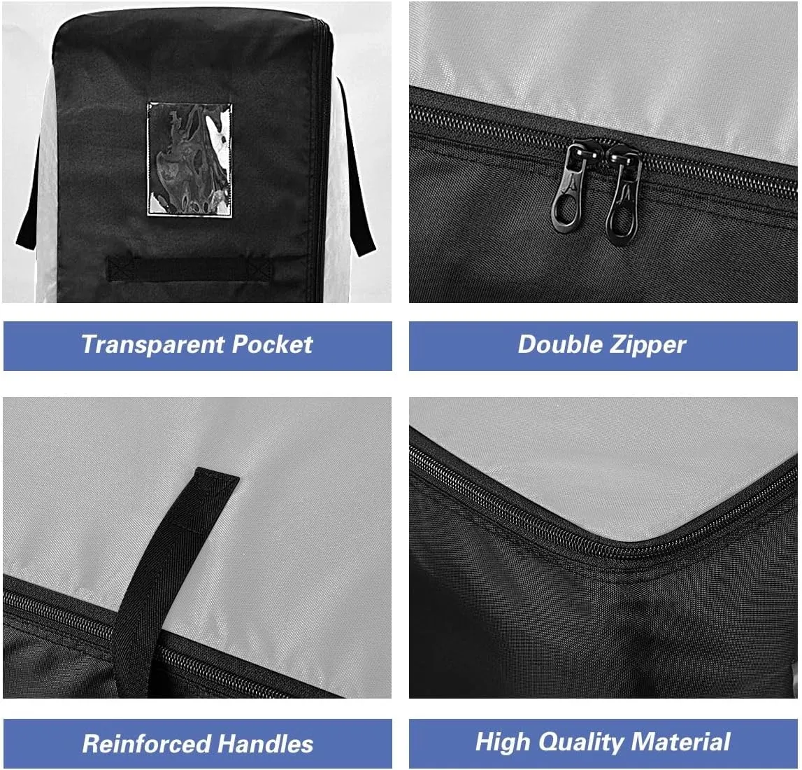 Dark Gray Storage Bag Moving Supplies with Sturdy Handle and Durable Zipper, Zippered Storage Bag for Moving