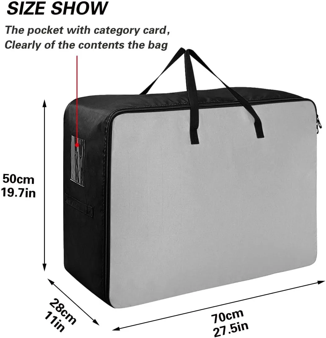 Dark Gray Storage Bag Moving Supplies with Sturdy Handle and Durable Zipper, Zippered Storage Bag for Moving