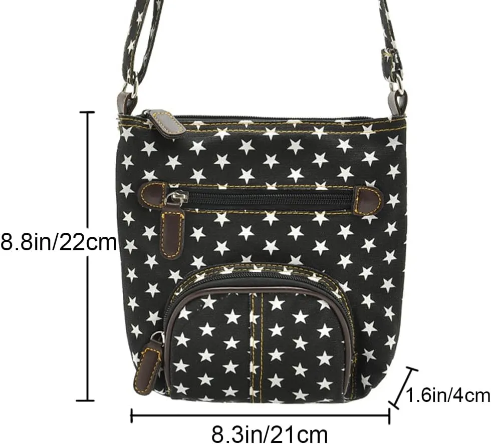 Dayfine Small Crossbody Denim Satchel Handbag for Women - Shoulder Bag, Casual Daypack, Zip Wallet