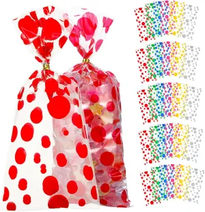 Didiseaon 100 Mixed Color Treat Bags Birthday Present Candy Bag Storage Bag for Snacks Cookies Chocolates Party Favor