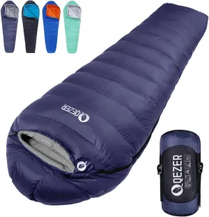 Down Sleeping Bag for Adults 0°F 10°F 15°F 20°F Backpacking Sleeping Bag for Cold Weather with Compression Sack