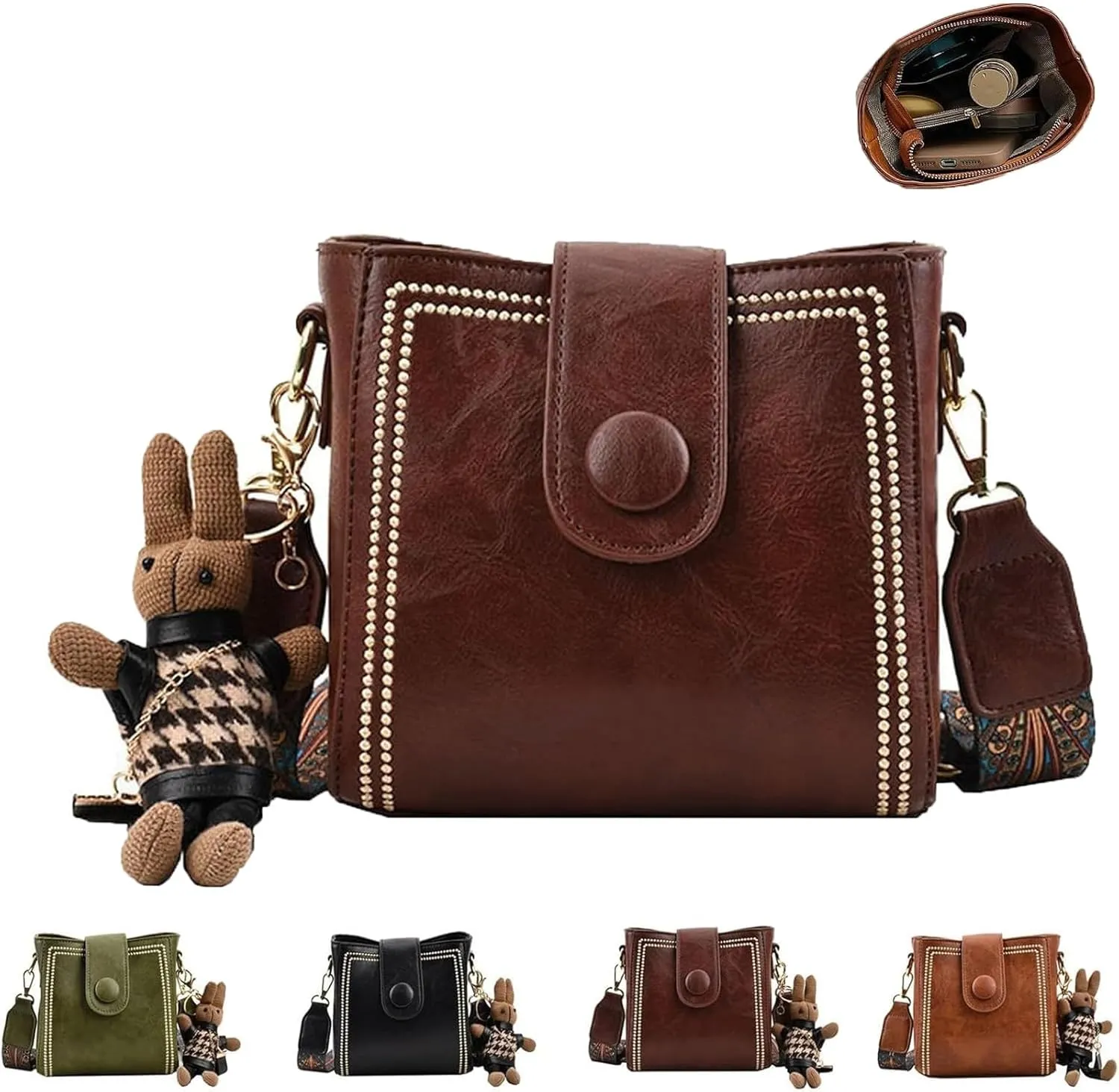 Dragentle Vintage Fashion Bag, Vintage Fashion Cowhide Bag with Adjustable Wider Shoulder Strap, Crossbody Bags for Women