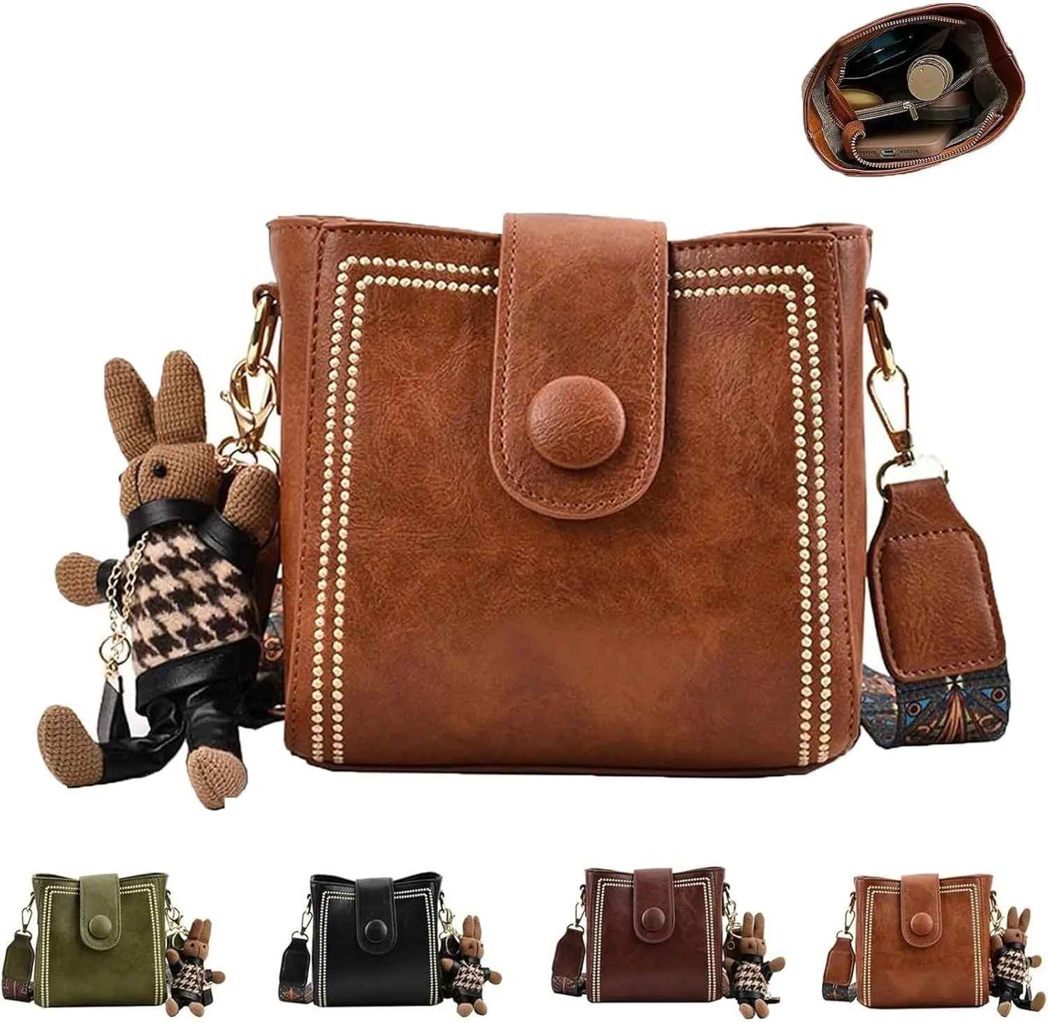 Dragentle Vintage Fashion Bag, Vintage Fashion Cowhide Bag with Adjustable Wider Shoulder Strap, Crossbody Bags for Women