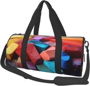 Duffel Bag for Men Women Small Gym Bag Colored chalk Travel Duffel Bag Waterproof Overnight Bag for Sports Workout