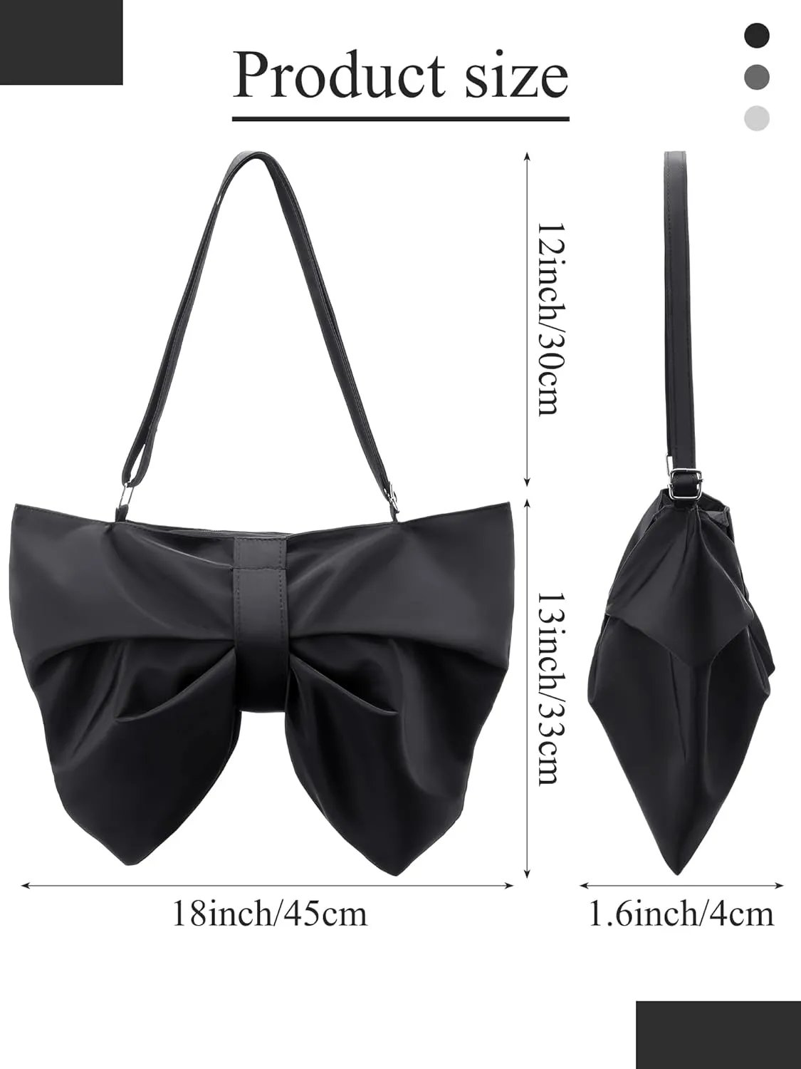 Eccliy Coquette Bow Shoulder Bag for Women Bow Purse Bowknot Handbag Y2k Cute Nylon Crossbody Bag Aesthetic