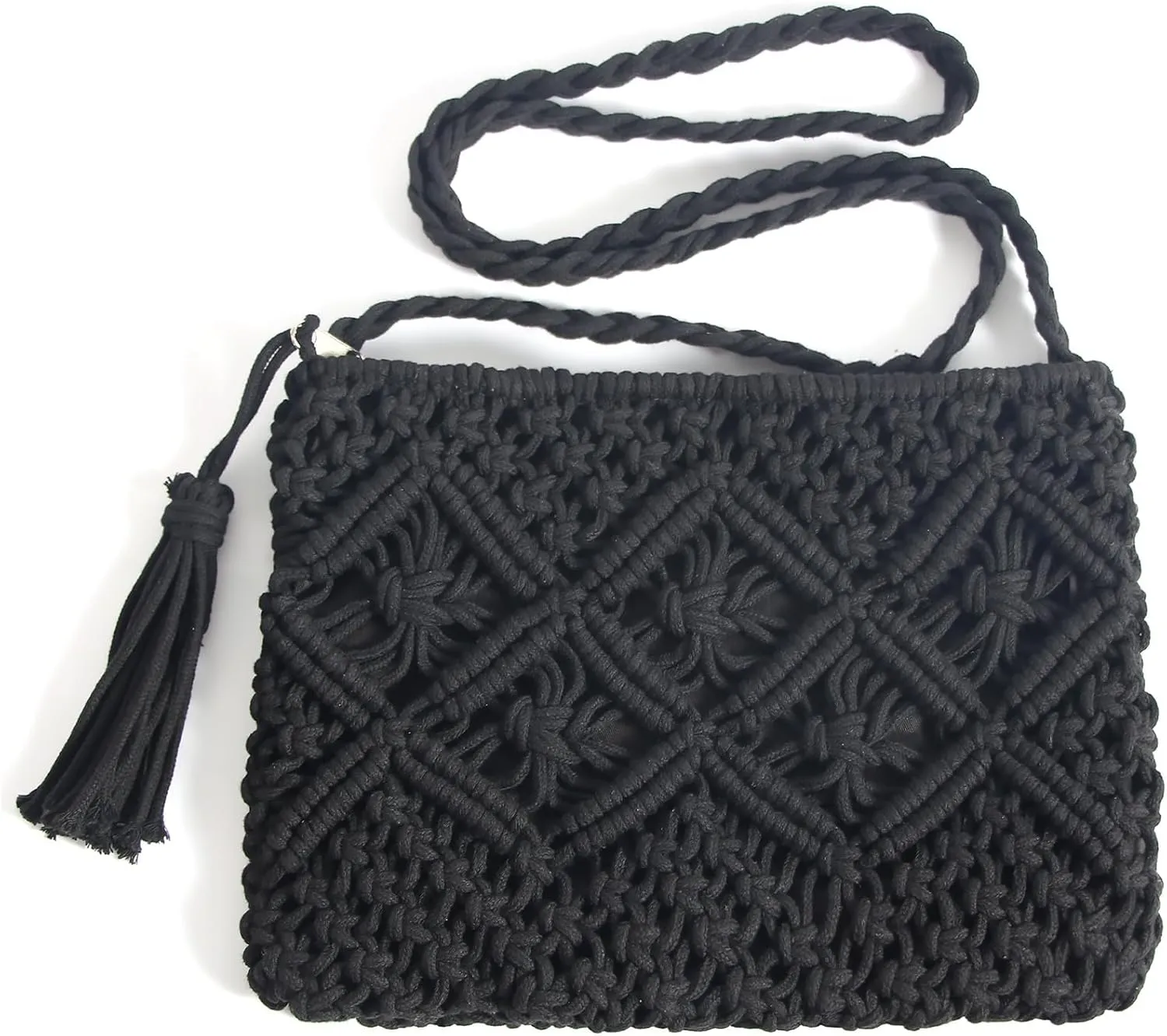 Eiyye Boho Crocheted Purses: Summer Beach Crossbody and Boho Shoulder Bags with Tassel