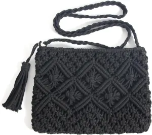 Eiyye Boho Crocheted Purses: Summer Beach Crossbody and Boho Shoulder Bags with Tassel