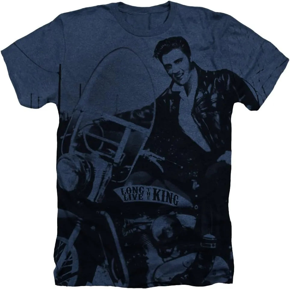 Elvis Presley Profiles Unisex Adult Sublimated Heather T Shirt