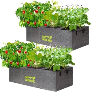 Fabric Grow Bags, 2-Pack Raised Garden Bed with Handle for Vegetable Herbs Gardening, Fabric Plant Pots Planter Indoor Outdoor, 3 sq. ft.