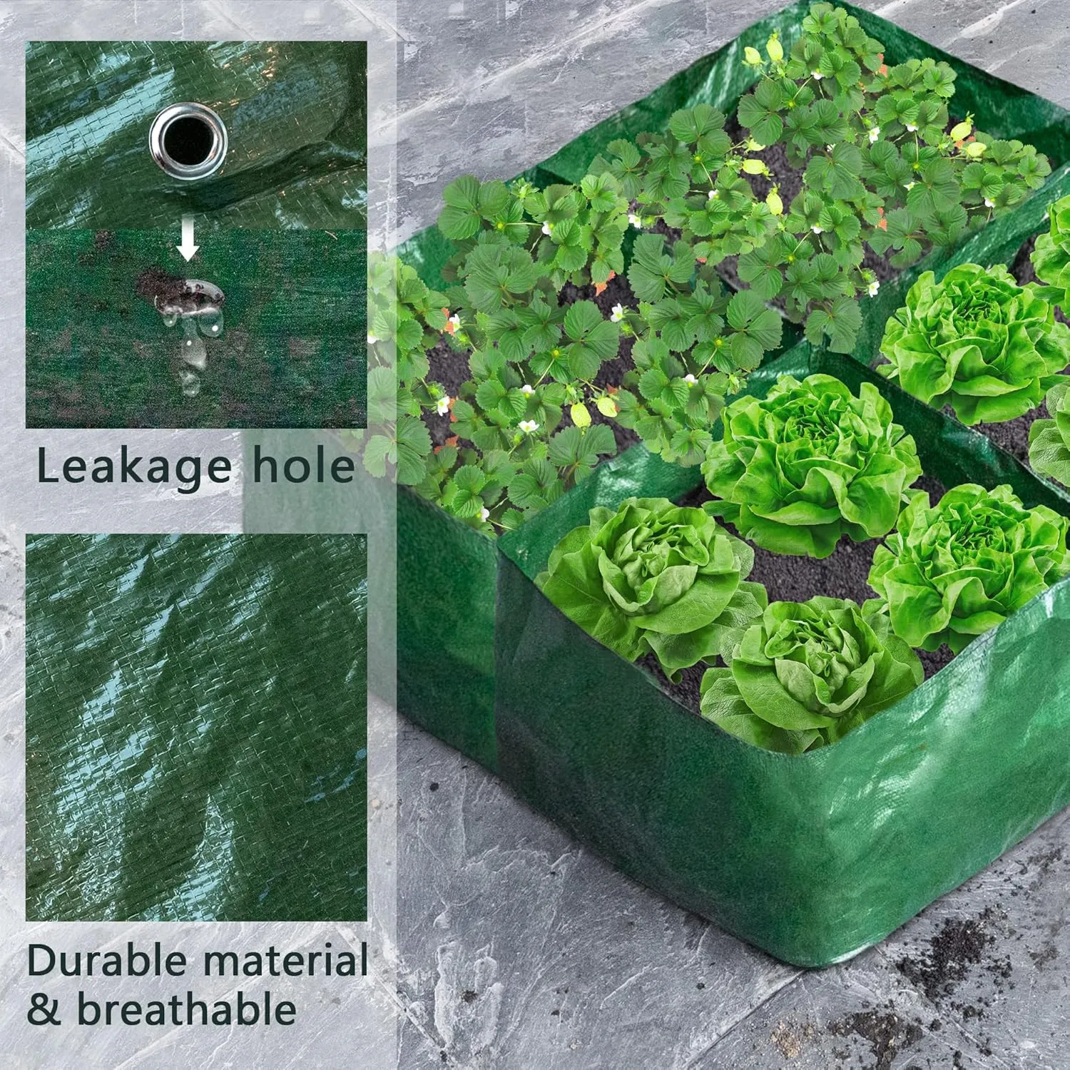 Fabric Raised Garden Bed 4Grids, 2 Pack Total 70 Gallon Fabric Raised Planting Bed Garden Grow Bags Heavy Duty Breathable Raised Planter Container for Gardening Vegetables &Plants Outdoor