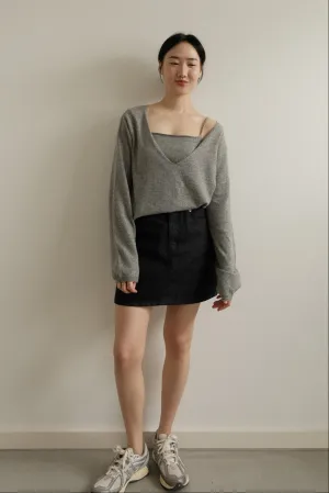 Fan Denim Skirt