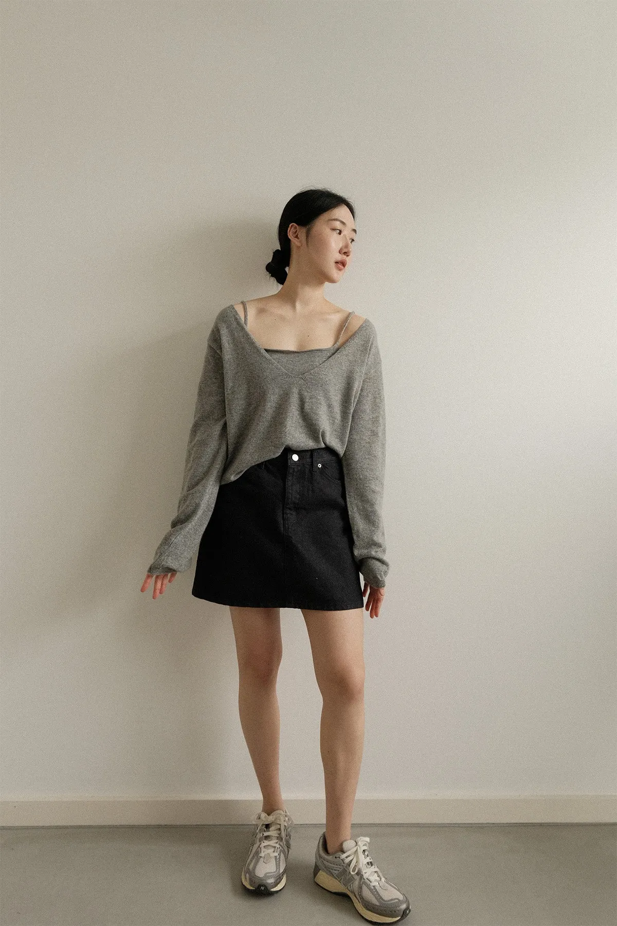 Fan Denim Skirt
