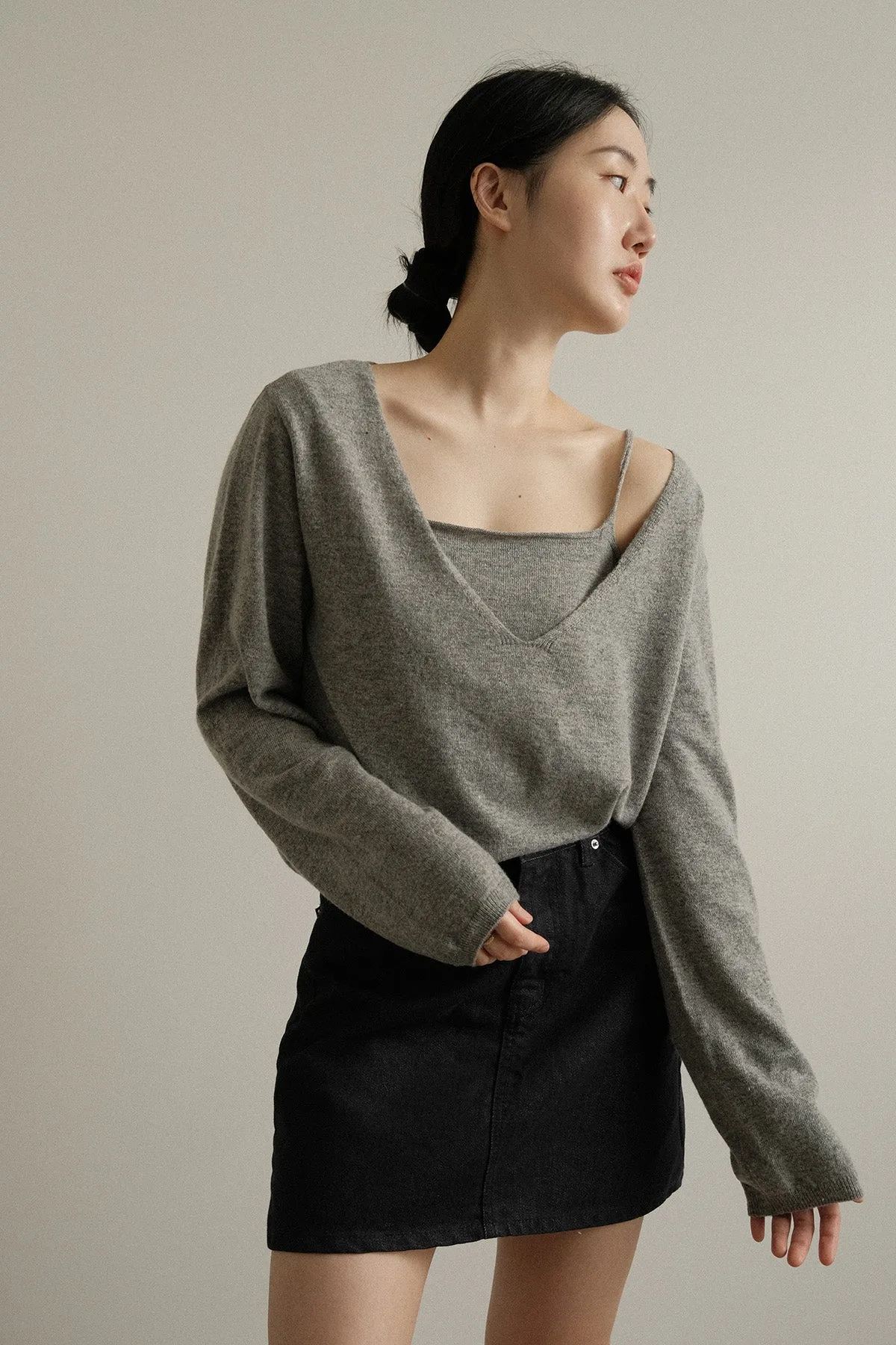 Fan Denim Skirt