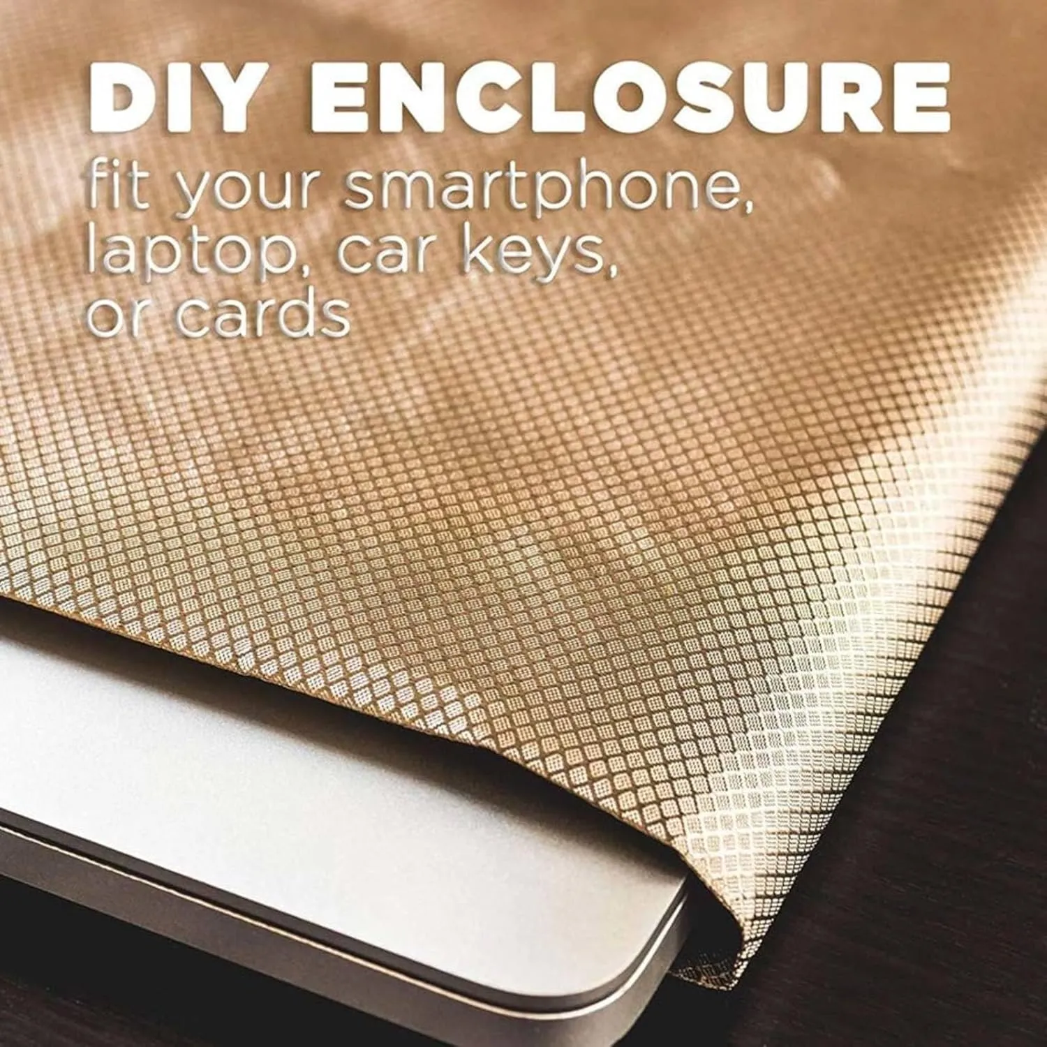 Faraday Fabric Large EMF Shielding Fabric EMF Blocking Material RF Blocking EMF Shielding Fabric from Signal WiFi Bluetooth GPS Shields RF Signals,gold-3x1.1m