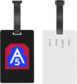 Fifth Army Shoulder Sleeve Insignia Luggage Tags for Suitcases Travel Tags ID Labels for Women Men Travel Bag Luggage Accessories