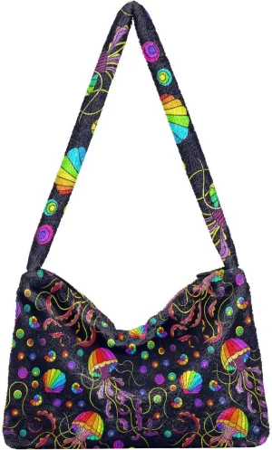 Floral Flower Texture Women's Shoulder Bag, Tote Shoulder Bag with Zipper, Shoulder Handbag Women