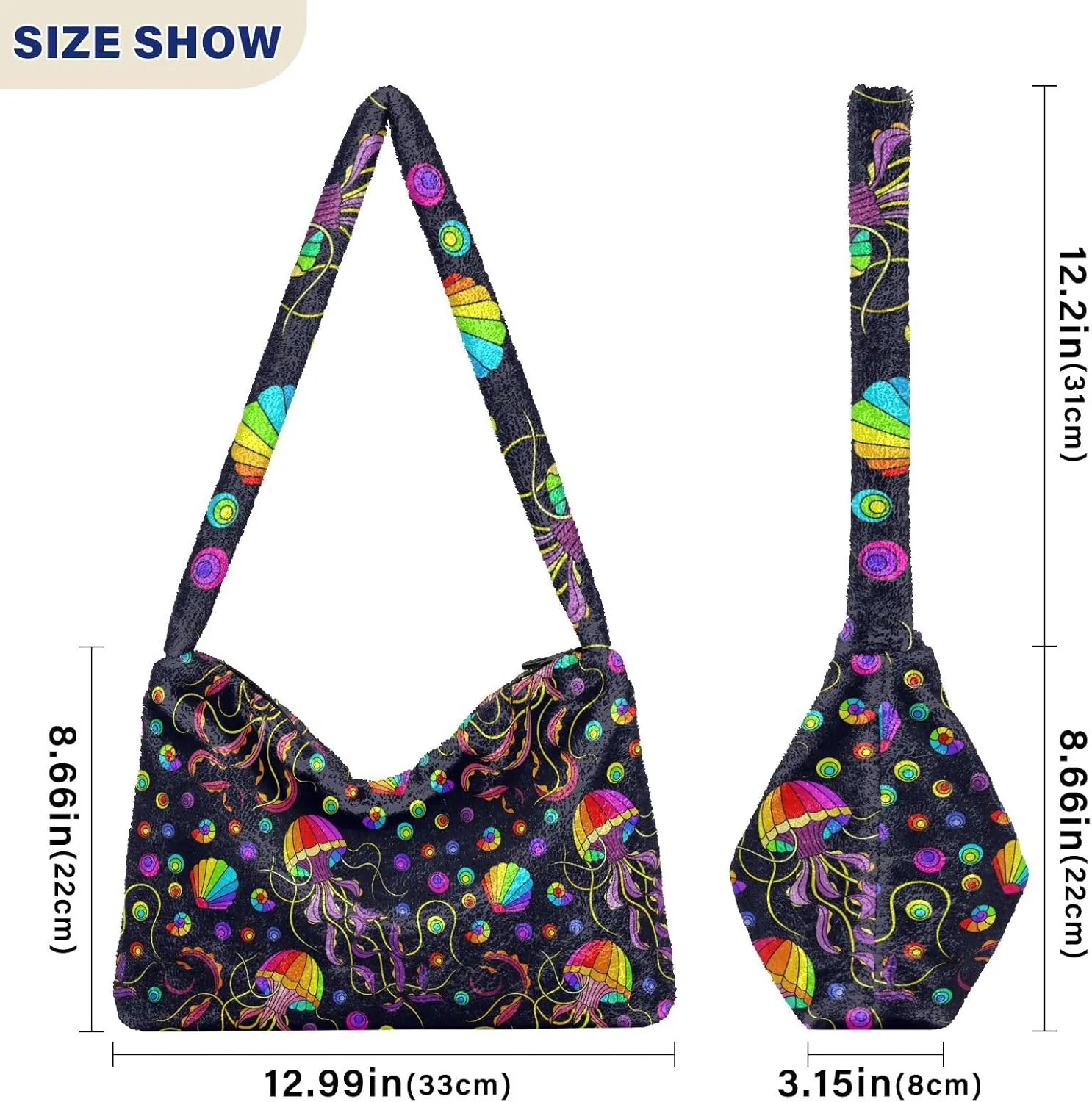 Floral Flower Texture Women's Shoulder Bag, Tote Shoulder Bag with Zipper, Shoulder Handbag Women